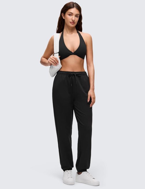 CRZ YOGA Butterluxe Sports Bra - Double Lined Deep V Neck Crop Top with Open Back | Non-Padded Design
