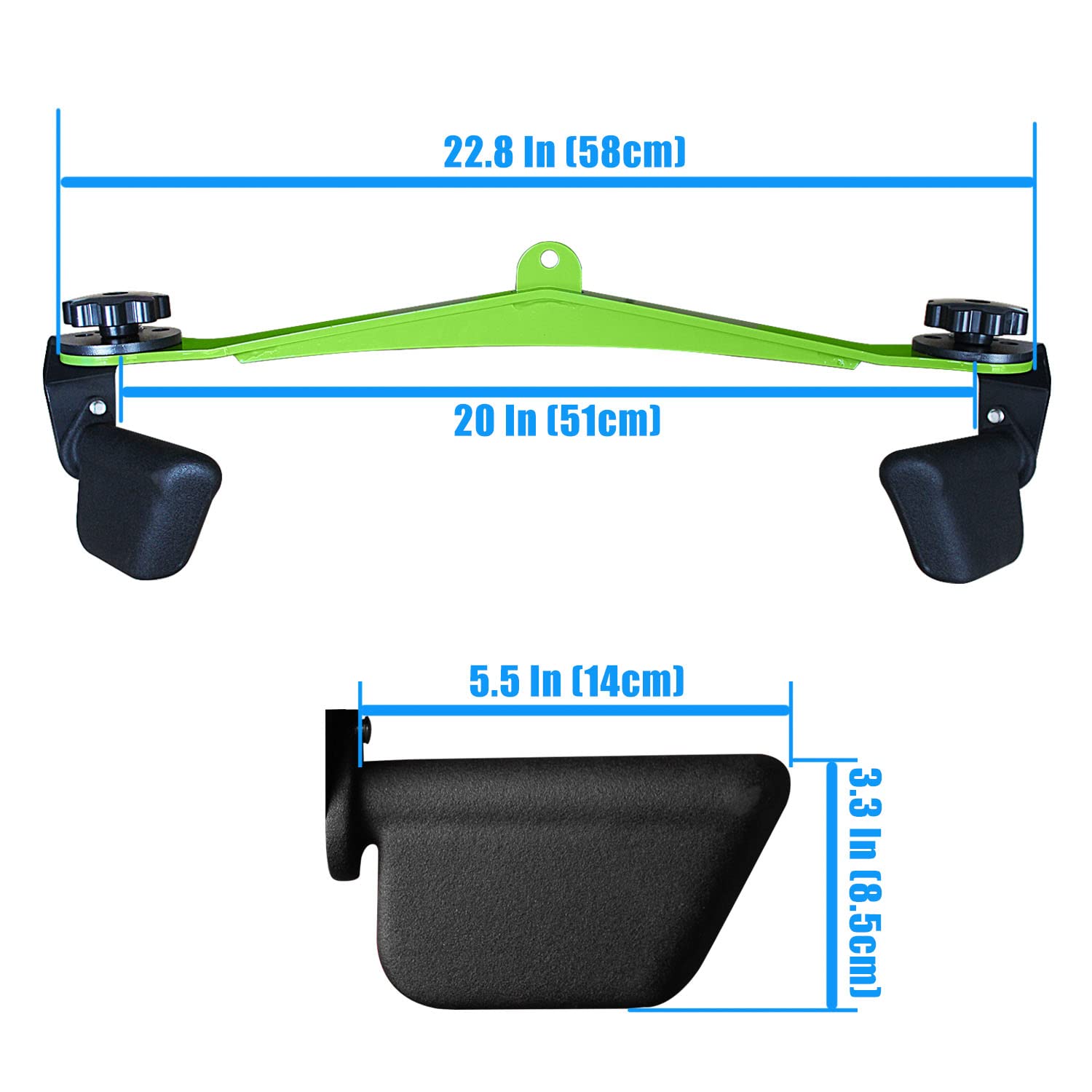 KORIKAHM Adjustable Lat Pull down Bar, Cable Machine Attachments for Gym, Home Gym Fitness T-bar Row Pulldown Attachments, Lat Pull Down Machine Wide Grip Neutral Grip Handle (SP-03)