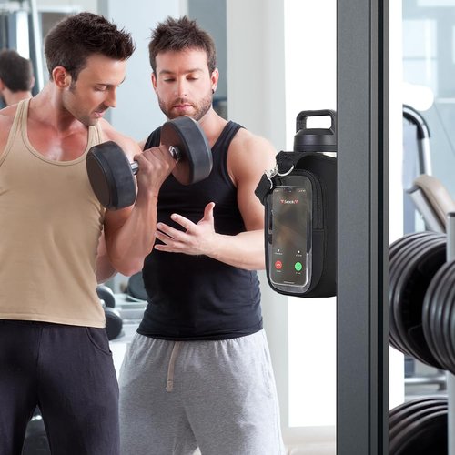 Lwuey Magnetic Gym Bag Sling Bag for Men, Magnetic Sling Pocket Bottle Holder with 6 strong magnets and Adjustable Strap for Travel, Fitness, Sports