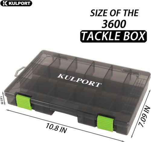 3600 Tackle Box by [Brand Name] - Plastic Storage Organizer with Removable Dividers | 4 Pack Grey Lure Tray