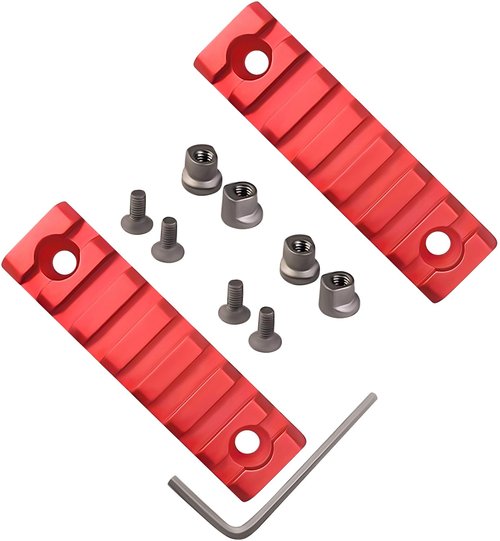 Gotical Combo of 2 Items which Includes 5 Slots 2 Pieces and 7 Slot 2 Pieces Key mod Lightweight Aluminum Red Color (5,7,13 Slot - Trigger & Attachment)
