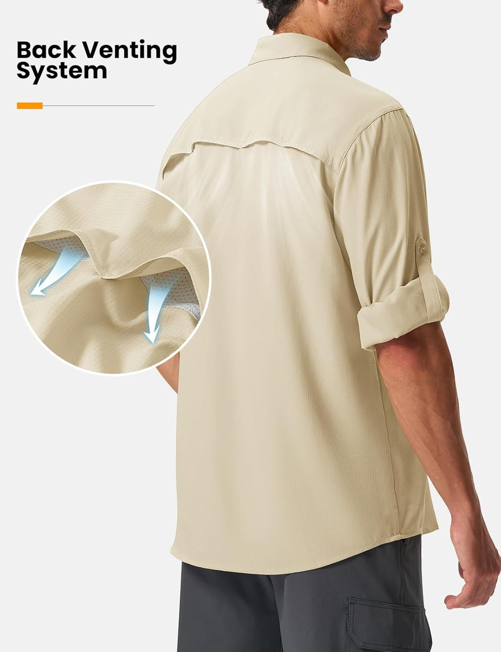 TBMPOY Men's Long Sleeve Fishing Shirt - UPF 50+ Sun Protection | Lightweight Button-Down with Pockets