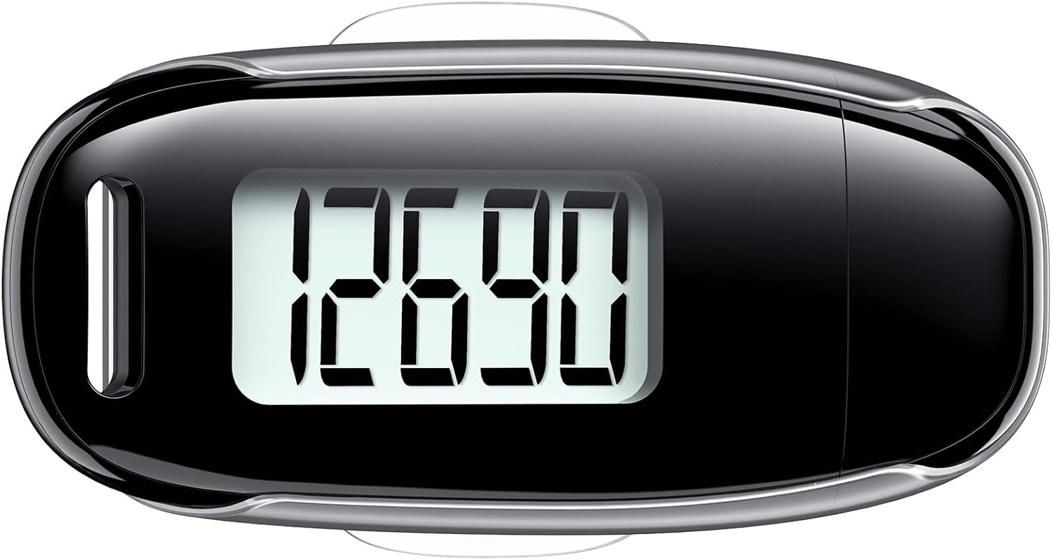 Skiennix 3D Pedometer - USB Rechargeable Step Counter with Backlight | Accurate Walking Tracker for All Ages