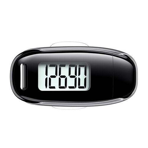 3D Pedometer for Walking, Simple Walking Step Counter with Removable Clip and Strap, USB Rechargeable Step Tracker with Backlight, Accurate Step Counter for Men Women Seniors - Black