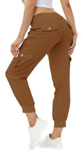 MoFiz Womens Lightweight Quick Dry Cargo Pants Outdoor Summer Travel Casual Sports Hiking Jogger Sweatpants Button Pockets Earthy Yellow 3XL