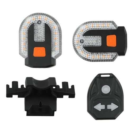 Bike Tail Light with Remote Control and Turn Signals, USB Rechargeable Bright LED Yellow and Red Lamps, 5 Lighting Modes, IPX6 Waterproof for Mountain and Road Bikes, Bike Turn Signal Light
