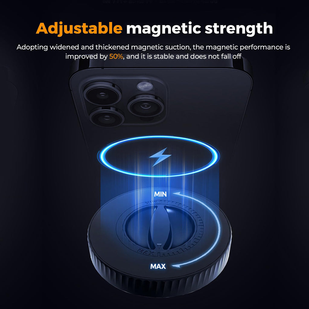 Strong Magnetic Golf Cart Phone Holder – Adjustable N52 Magnets, 360° Rotation, Stable 0.67IN Ball Head, Portable with Storage Pouch, Fits EZGO/Club Car/Yamaha Square Iron Struts