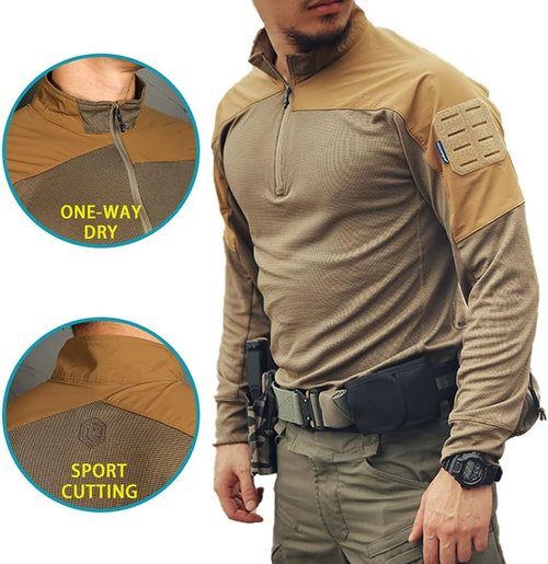 EMERSONGEAR Tactical Quick-Dry Long Sleeve Shirts for Men | Ideal for Airsoft, Paintball & Hiking