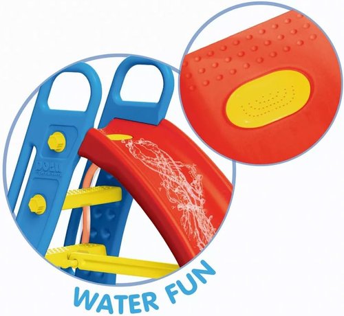 DOLU Big Water Slide - Colorful Outdoor Plastic Slide for Kids | Garden Hose Attachment, Indoor Use