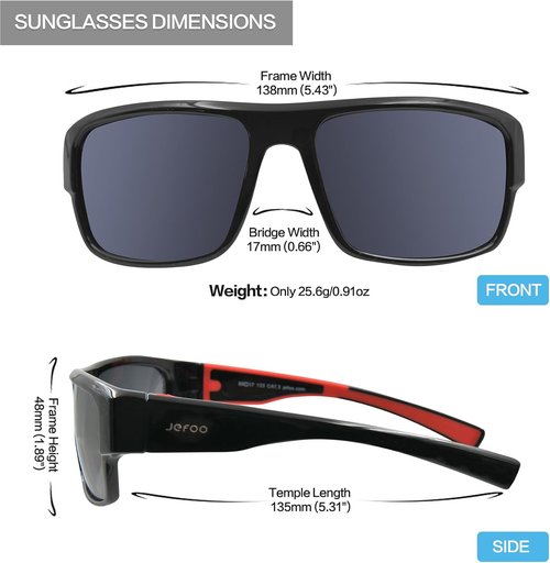 Jefoo Polarized Sunglasses - UV Protection for Men & Women | Ideal for Fishing, Cycling & Sports