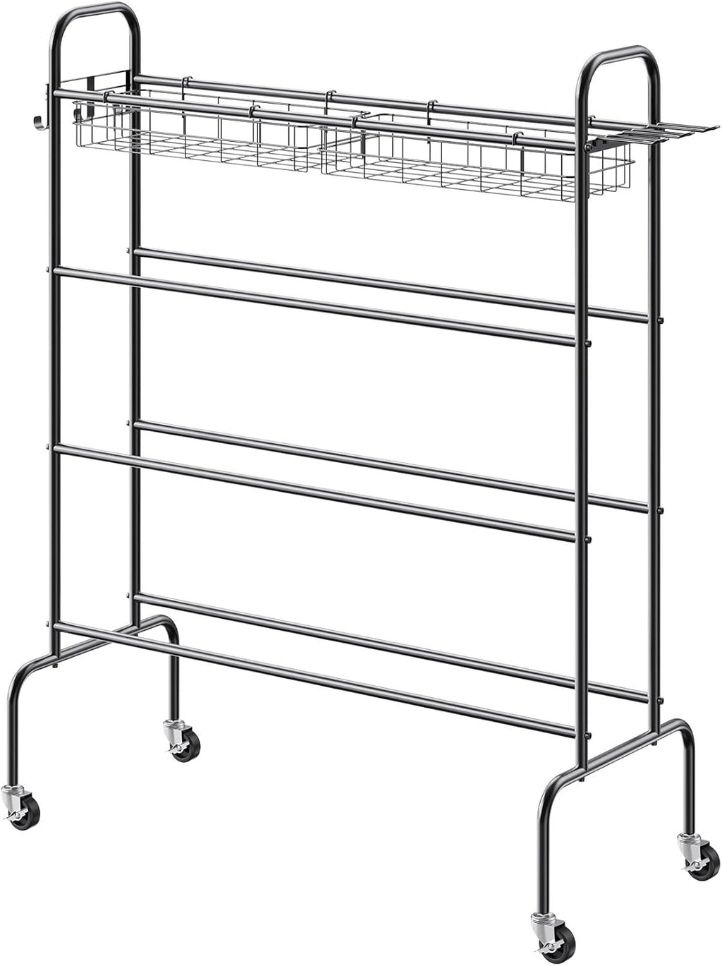 VEVOR Rolling Sports Ball Storage Cart - Lockable Basketball Cage & Organizer for Indoor/Outdoor Use