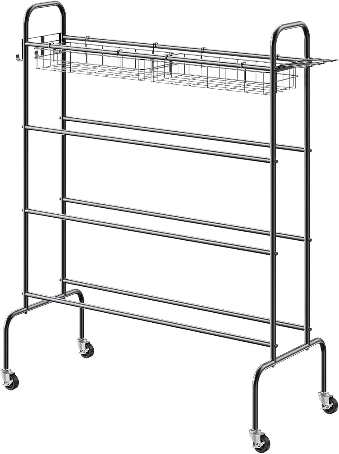 VEVOR Rolling Sports Ball Storage Cart - Lockable Basketball Cage & Organizer for Indoor/Outdoor Use