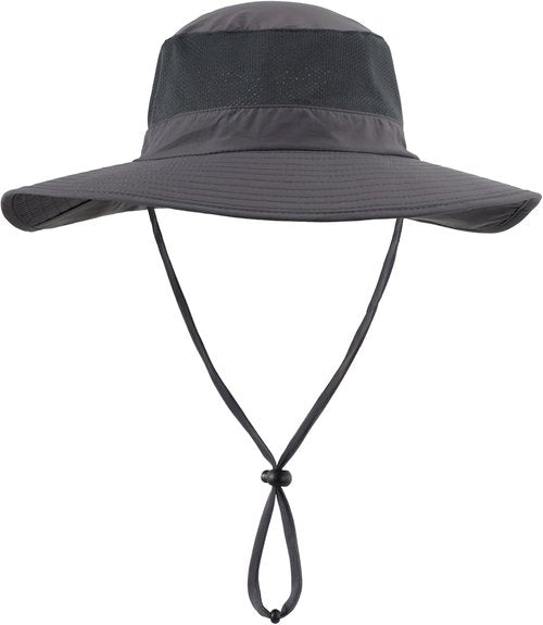 Home Prefer UPF50+ Mesh Sun Hat - Wide Brim Fishing Hat with Neck Flap for Men & Women