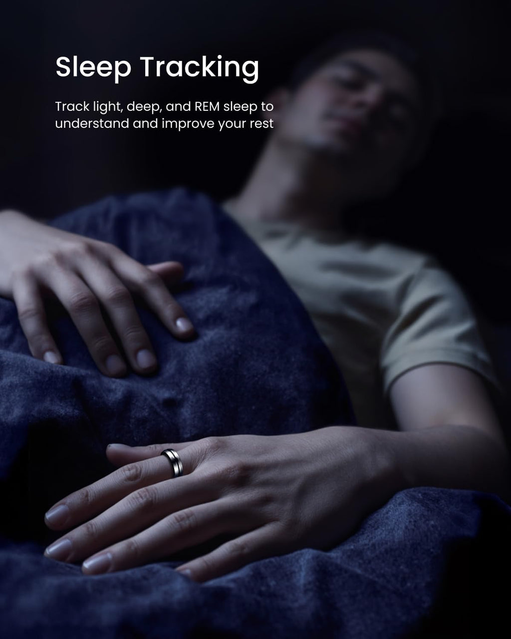 RENPHO Lynx Smart Ring - All-Day Sleep & Activity Tracking | Charging Case Included, Size 8 (Silver)