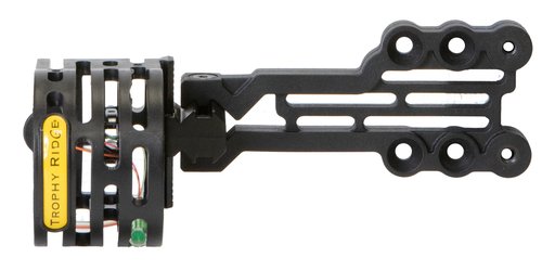 Trophy Ridge Gem 3-Pin Bow Sight – .019” Fiber Optic Pins for Low-Light Accuracy, Reversible Design for Left or Right-Handed Shooters, Removable Level, Yellow Hood Accent for Quick Target Acquisition