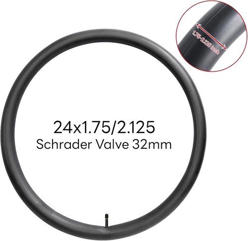 AV32mm 24" Bike Tube - Reliable Replacement Inner Tube for City, Road, Cruiser & Mountain Bikes | Fits 1.75-2.125 Sizes