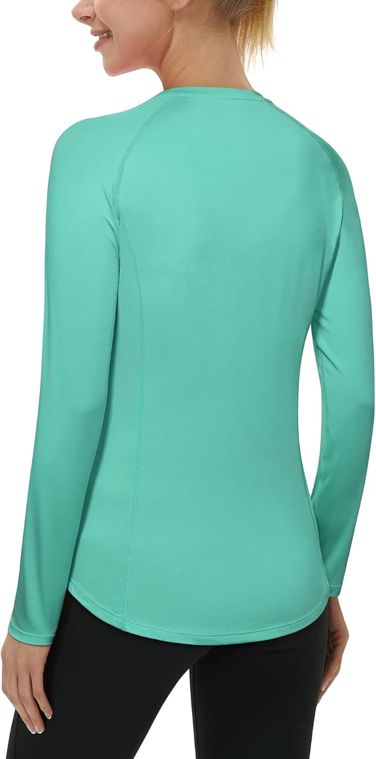 Roadbox Women's UV Sun Protection Long Sleeve Workout Rash Guard - UPF 50+ Swim Top