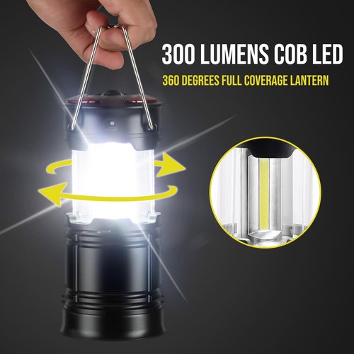 Lichamp Camping Lanterns - Rechargeable & Battery Powered | 4 Modes for Power Outages & Camping