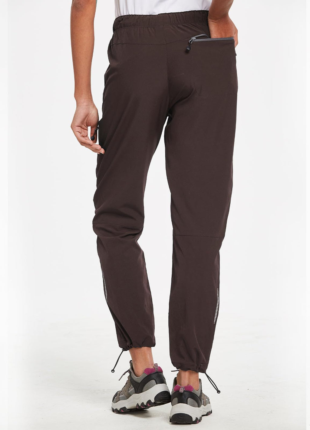 baleaf Travel Pants Women Hiking Long Tall Lightweight Quick Dry Water Resistant Cargo Pants 31'' Trip 31''-Trip Brown XS