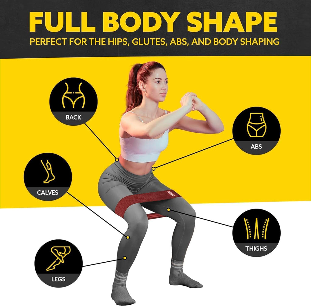 Tribe Lifting Resistance Bands - 3 Pack Fabric Workout Bands for Men & Women | Non-Slip Booty Bands for Legs & Glutes