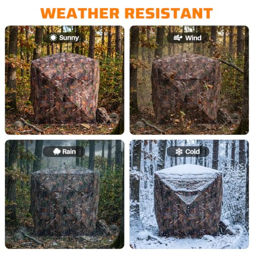 360° See-Through Pop-Up Ground Hunting Blind for 2-3 Hunters