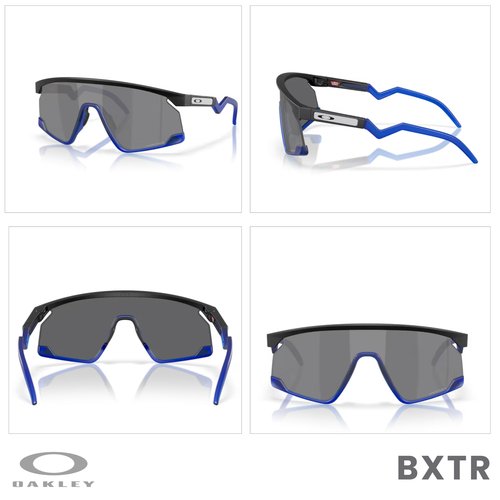 Oakley BXTR OO9280 928015 39MM Matte Black/Prizm Black Shield Sunglasses for Men for Women+ Bundle Accessory Leash Kit, Microfiber Pouch
