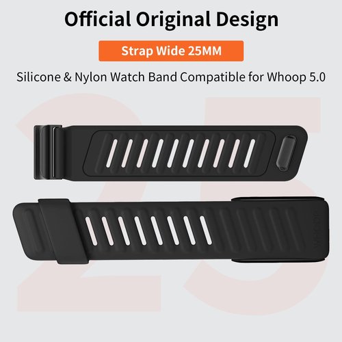 BBAMEN Sport Silicone & Nylon Bands Compatible with WHOOP 5.0 Band for Women Men - Soft, Breathable & Comfortable, Adjustable Replacement Wristbands Straps- Not Compatible with Gen 4