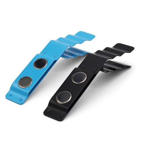 Cilkus Magnetic Golf Cart Clip Holder – Aluminum Alloy Accessory for 30-70 Ring Sizes, Strong Magnet Mount for Golfing, Grilling, Fishing, Outdoor Use (2Pack Black+Blue)