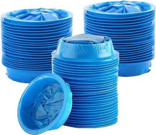 LeilieCSC Disposable Vomit Bags 65 Pack, Leak-Proof & Odor-Control, Travel/Aircraft/Hospital Use, Eco-Friendly & Extra Thick Design for Car, Motion Sickness, Emergency (Blue)
