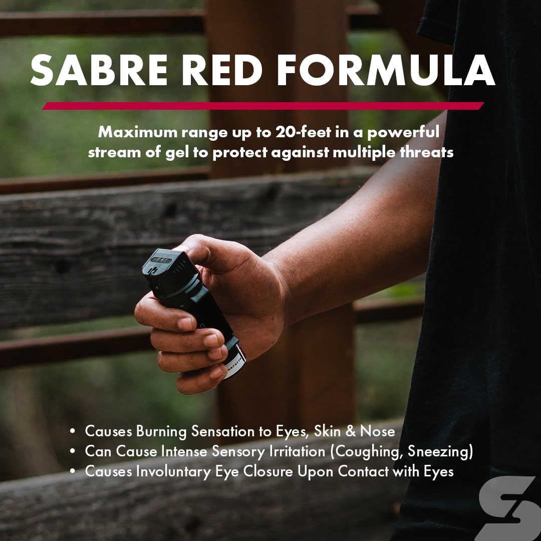 SABRE Crossfire Pepper Gel - Max Police Strength OC Spray | Deploys At Any Angle, 1.5 fl oz