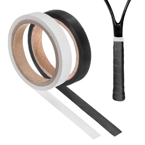 M METERXITY 2-Pack Grip Finishing Tape PVC Racket Wrap Grip Racquet Finishing Tapes for Pickleball/Racquetball/Badminton/Squash/Baseball Bat Handle Black, White