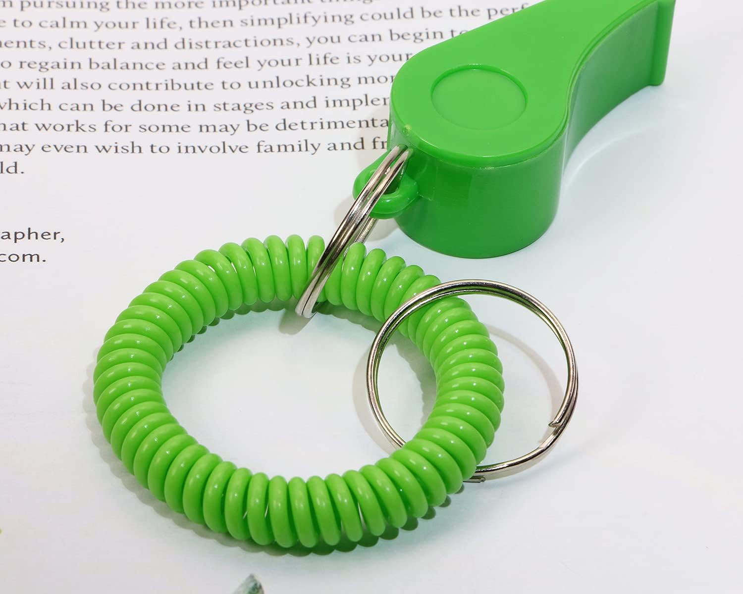 PENTA ANGEL Sport Whistle - Loud & Clear Plastic Whistles with Stretchable Wrist Keychain | 6-Pack