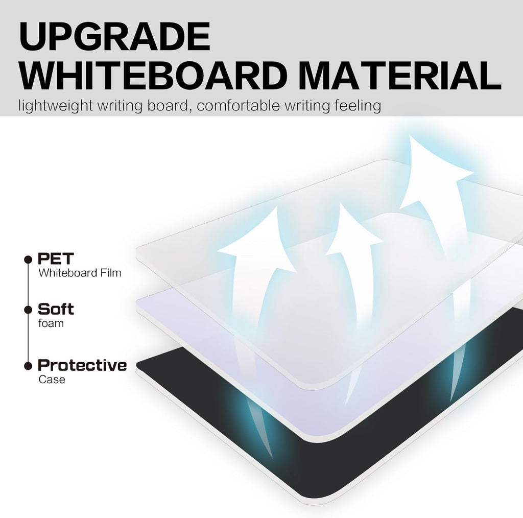 Skiennix Portable Whiteboard - Double-Sided Dry Erase Board 9" x 12" with 3 Pens & Storage Bag