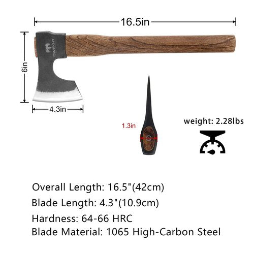 16.5" Throwing Axe, 3 Pack Throwing Axe Set with 1065 High Carbon Steel & Beech Wood Handle, Perfect for Axe Throwing Games, Competition and Recreation, Ideal Gift for Men (Black)