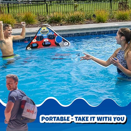 Skip NN' HOLE Pool Cornhole Game Set for All Ages - Floating Water Toy with 2 Targets