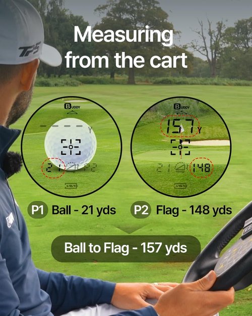 GOLFBUDDY 2S PRO Golf Range Finder - 1093 Yards, Slope Measurement, Magnetic Mount & Pin Finder