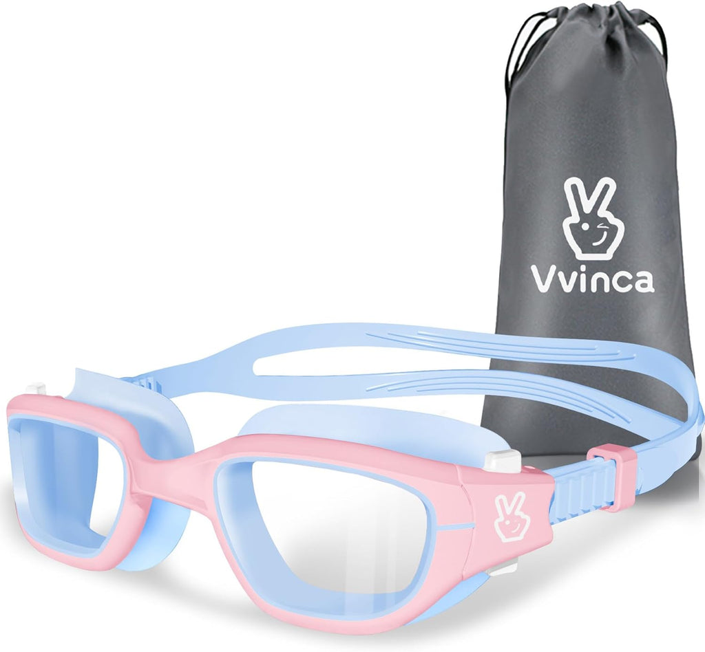 Vvinca Kids Swim Goggles - Anti-Fog UV Protection | Leak-Proof Pool Glasses for Ages 3-14