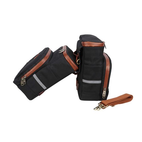 TOURBON Canvas Pannier Bicycle Rear Rack Back Seat Tail Insulated Trunk Cooler Double Bag