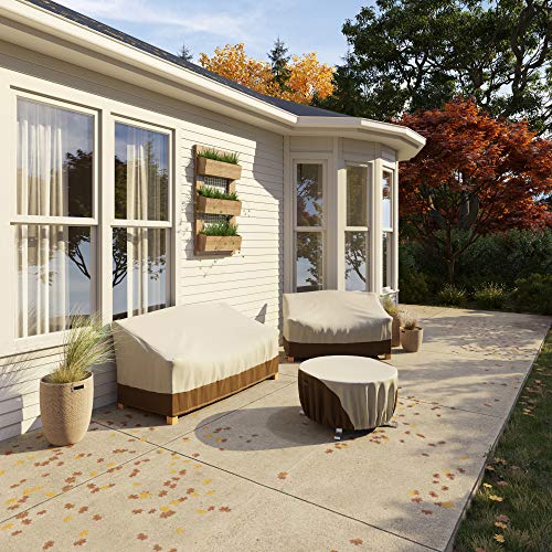 Outdoor Furniture Cover 2-Seater Patio Couch Waterproof UV Resistant Beige