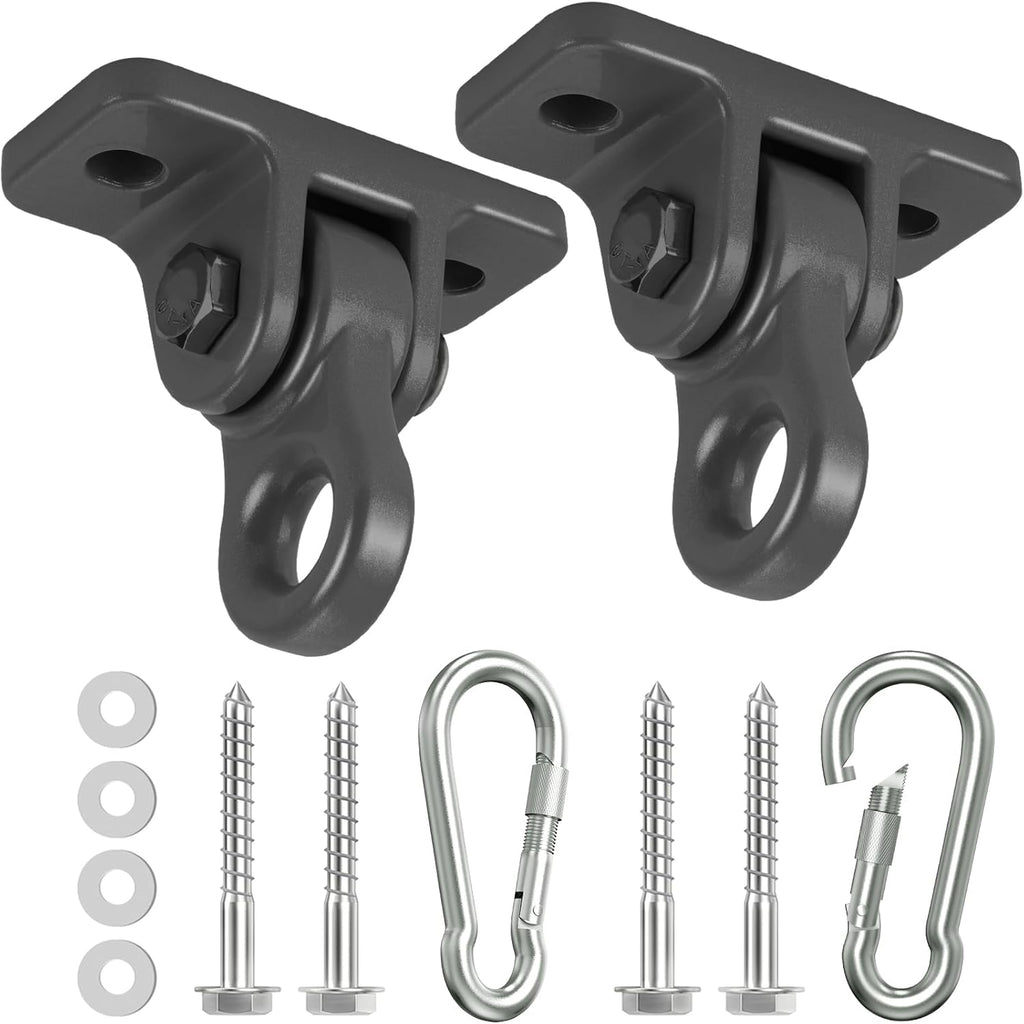 Skiennix Heavy Duty Porch Swing Hangers Kit - Includes Screws & Bolts for Indoor/Outdoor Use | 2 Pack Black