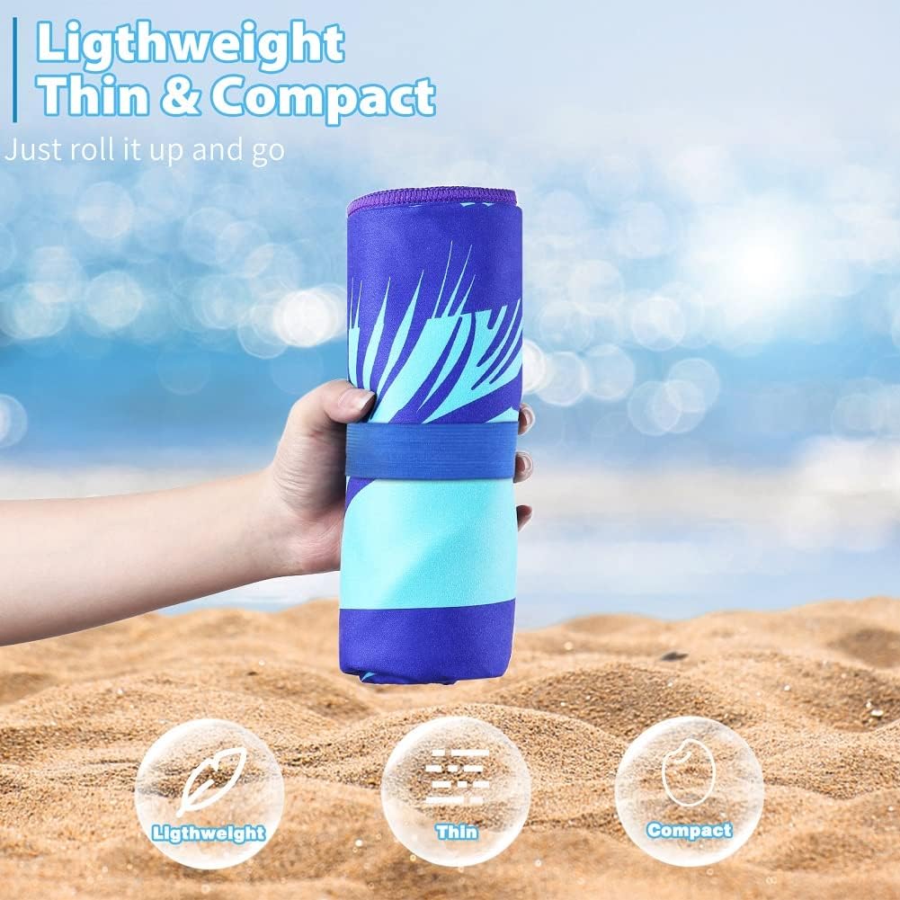 Skiennix Microfiber Beach Towels - Oversized, Lightweight, Sand-Free | 71"x32" XL for Travel & Yoga