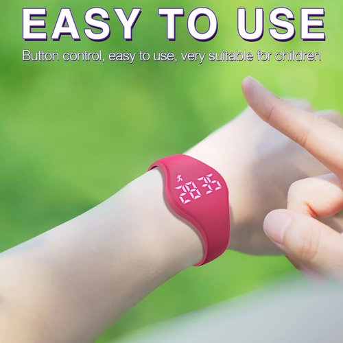 Kids Fitness Tracker Watch by [Brand Name] - Waterproof Digital Pedometer for Ages 5-15 | Purple