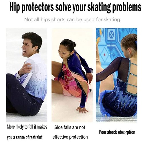 LIUHUO Hip Pad Protector Padded Shorts for Guard Ski Roller Skating Snow Crash Butt Pads for Hips Tailbone & Butt