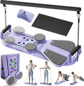 Pilates Board Foldable Pilates Reformer Equipment with Timer 7-in-1 Multi-Purpose Portable Pilates Reformer Machine Home Pilates Kit for Home Workout Fitness Exercise Abs