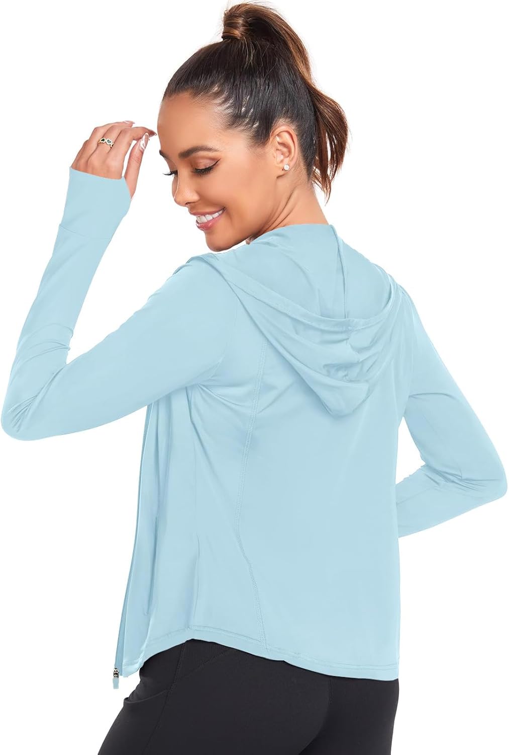 Skiennix Women's UPF 50+ Zip-Up Hoodie - Lightweight UV Protection Athletic Jacket | Long Sleeve