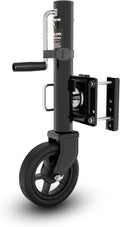 8" Spoke Wheel Trailer Jack - 1500 lbs Capacity with 10" Vertical Movement for RVs, Boats & Trailers - Black