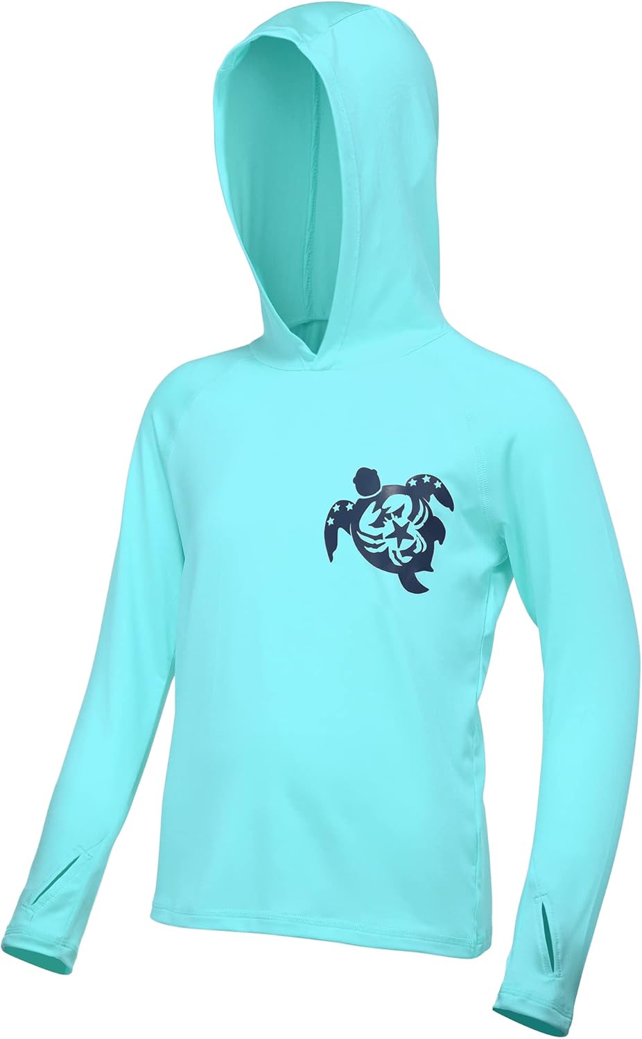 Skiennix Boys Rash Guard Swim Hoodie - UPF 50+ UV Sun Protection Long Sleeve Fishing Shirt | Youth SPF Water Shirt