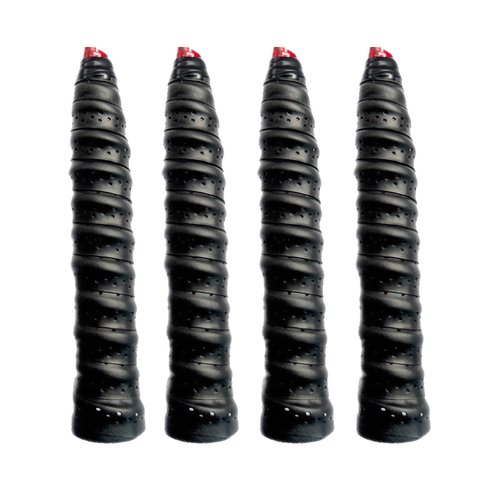 N-KONGJIAN 4PCS Tennis/Badminton Racket Grips, Badminton Hand Glue Outdoor Anti-Slip Badminton Tennis Racket Handle Grip Bands Tape, Wrap Your Racquet for High Performance （Black）