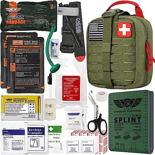 OD Green Trauma Kit with Tourniquet & Splint - Emergency First Aid for Outdoors
