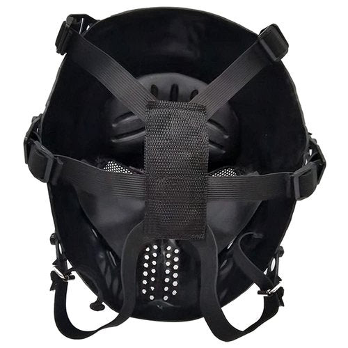 Fanjin Tactical Mask Skull Full Face Masks, Airsoft Mask, for Halloween Cosplay Party CS Survival Games Shooting (Black)